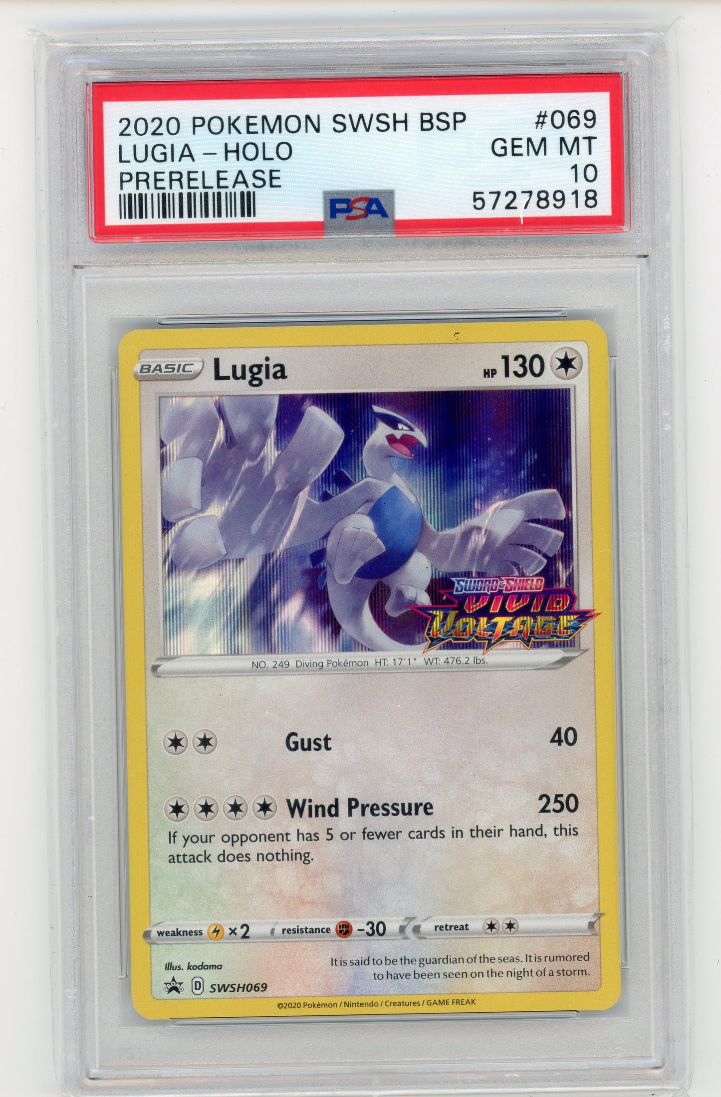 Lugia - #SWSH69 PSA 10 - Pokémon Sword & Shield: Promo