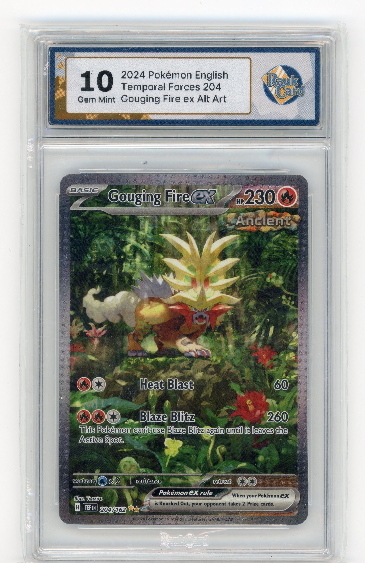 Gouging Fire ex - #204 RaukCard 10 - Pokémon Scarlet & Violet: Temporal Forces