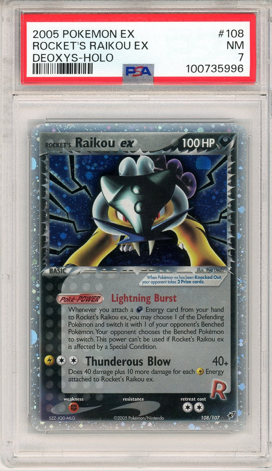 PSA 7 Rocket's Raikou ex 108/107 - Deoxys