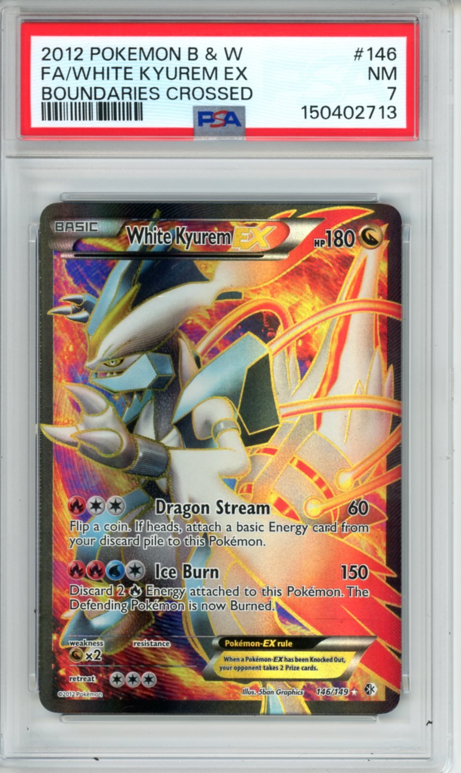 PSA 7 White Kyurem-EX 146/149 - Boundaries Crossed