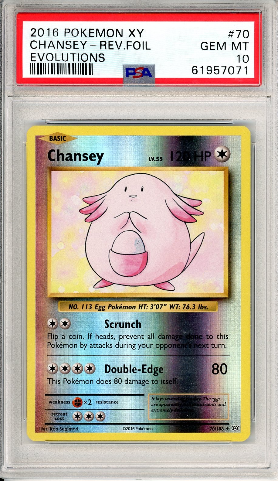 PSA 10 Chansey 3/102 - Base