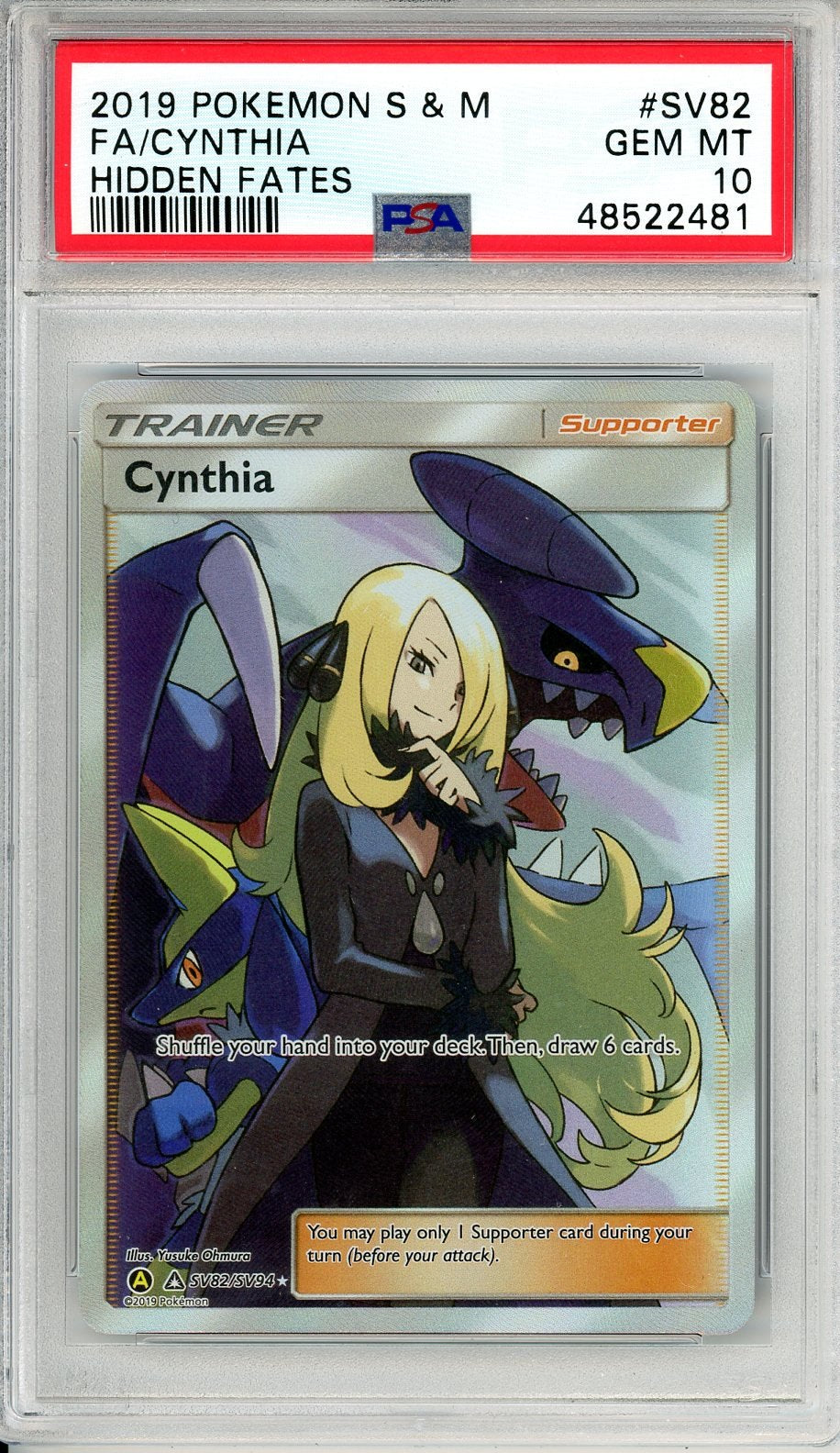 PSA 10 Cynthia SV82/SV94 - Hidden Fates Shiny Vault