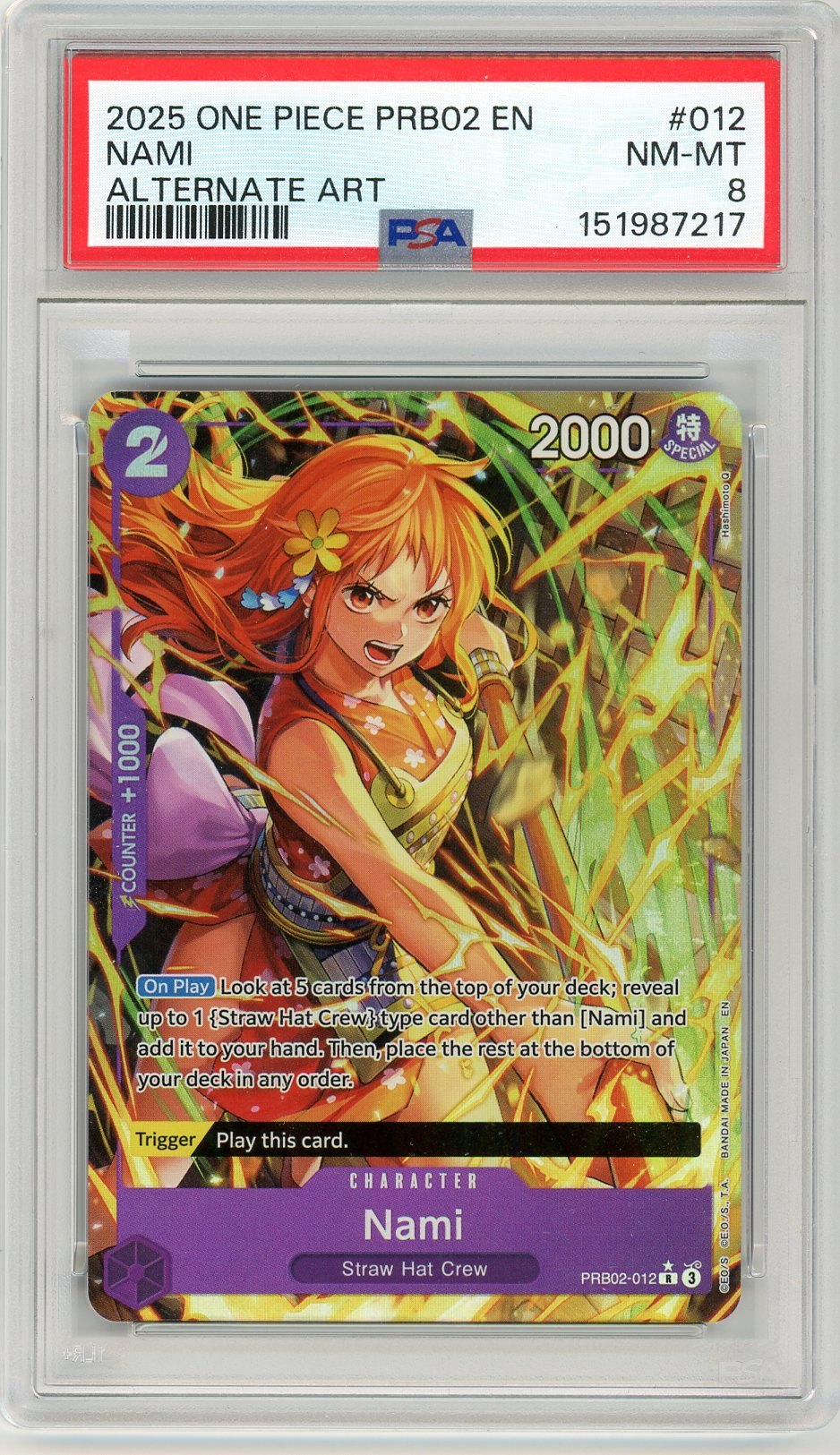 PSA 8 Nami 012 - ONE PIECE CARD THE BEST vol.2