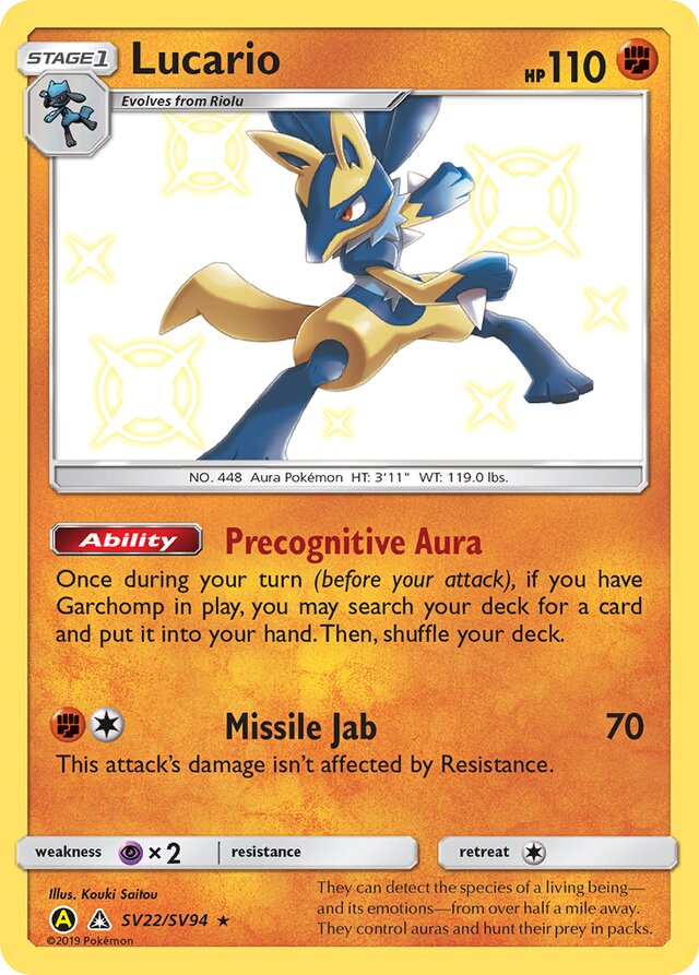Lucario - #SV22/SV94 - Pokémon Sun & Moon - Hidden Fates