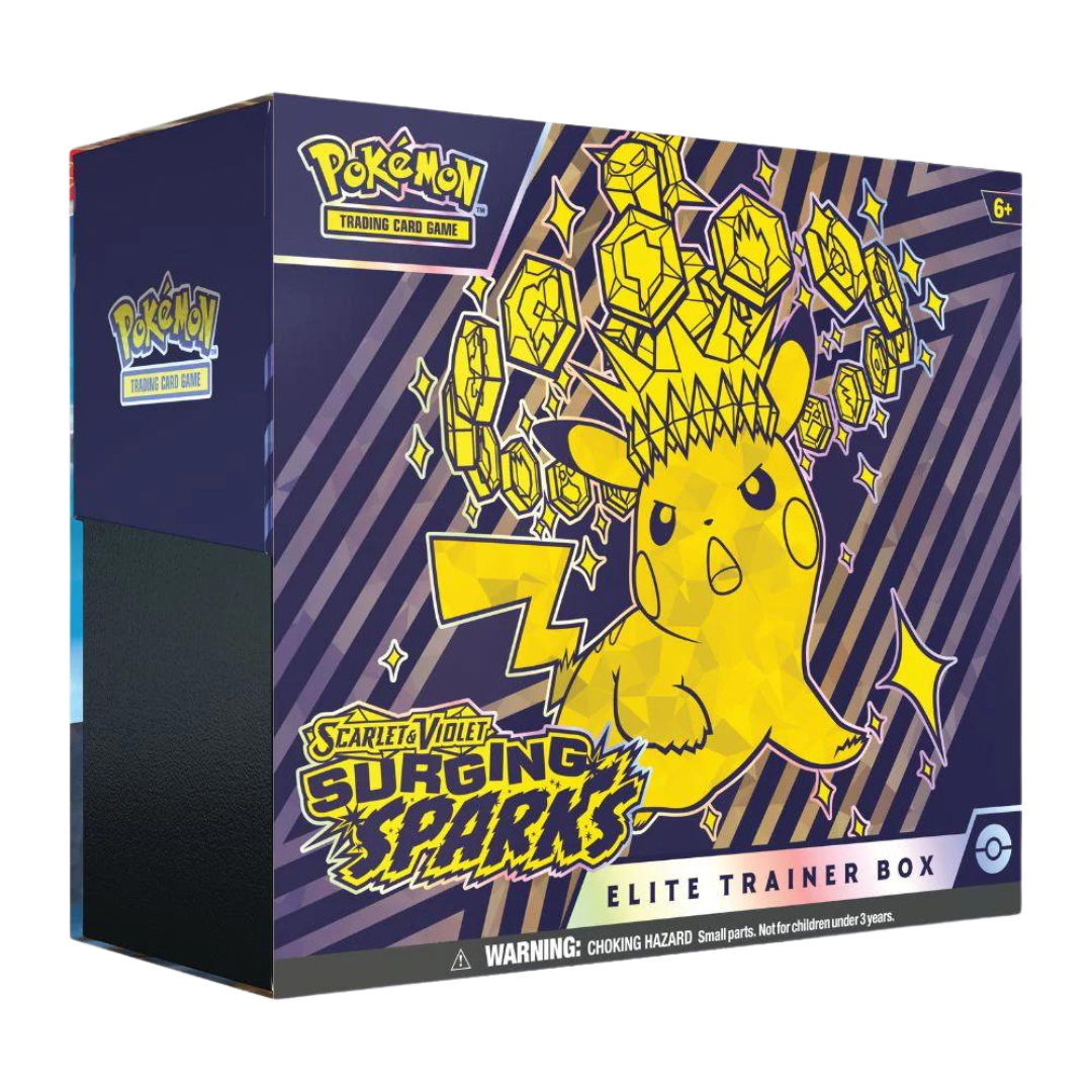 En Pokemon tcg Scarlet & Violet Surging sparks elite trainer box (ETB).