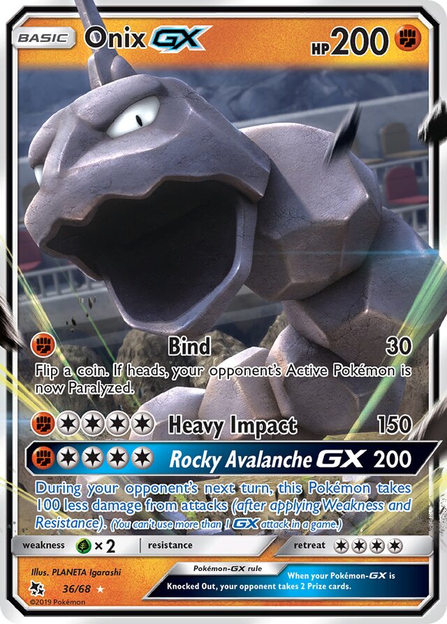 Onix GX - #36/68 - Pokémon Sun & Moon - Hidden Fates