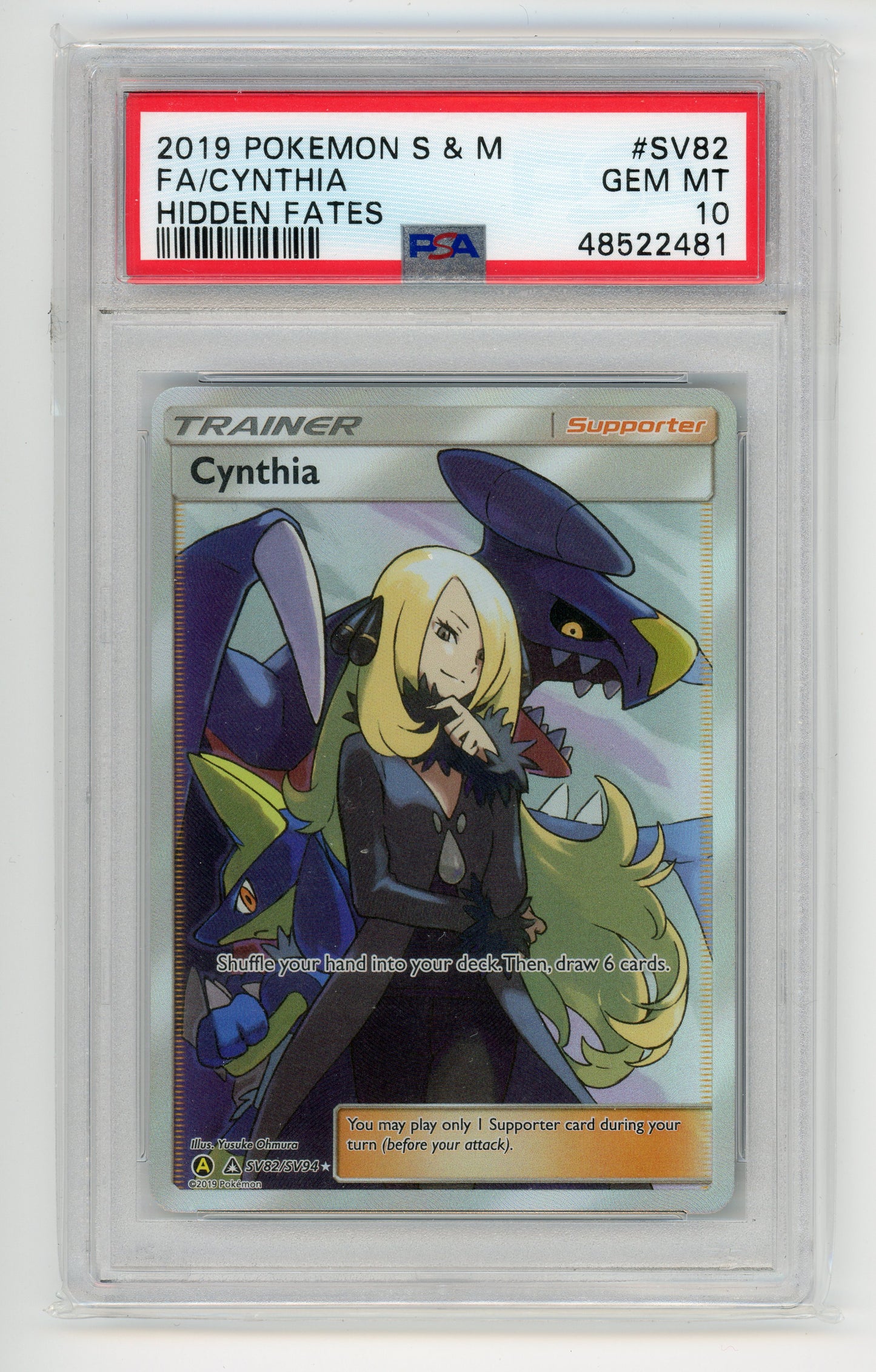 Cynthia - #SV82 PSA 10 - Pokémon Sun & Moon: Hidden Fates