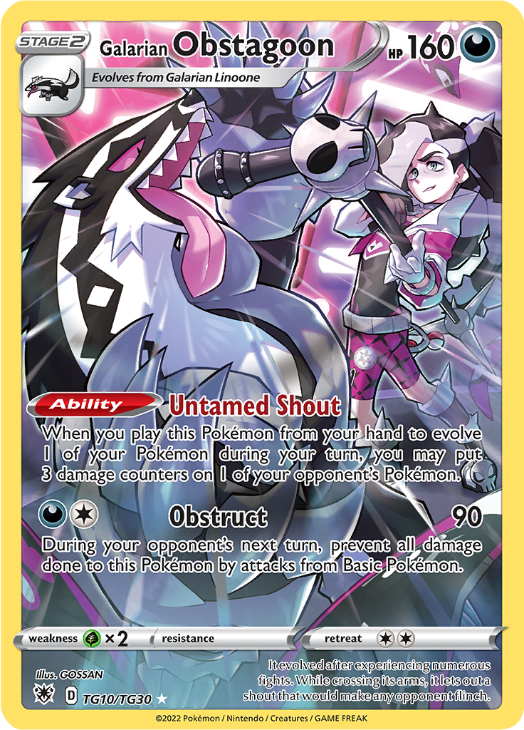 Galarian Obstagoon - #TG10/TG30 - Pokémon Sword & Shield - Astral Radiance