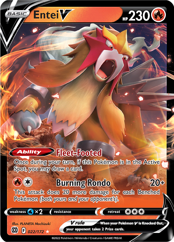 Entei V - #22/172 - Pokémon Sword & Shield - Brilliant Stars