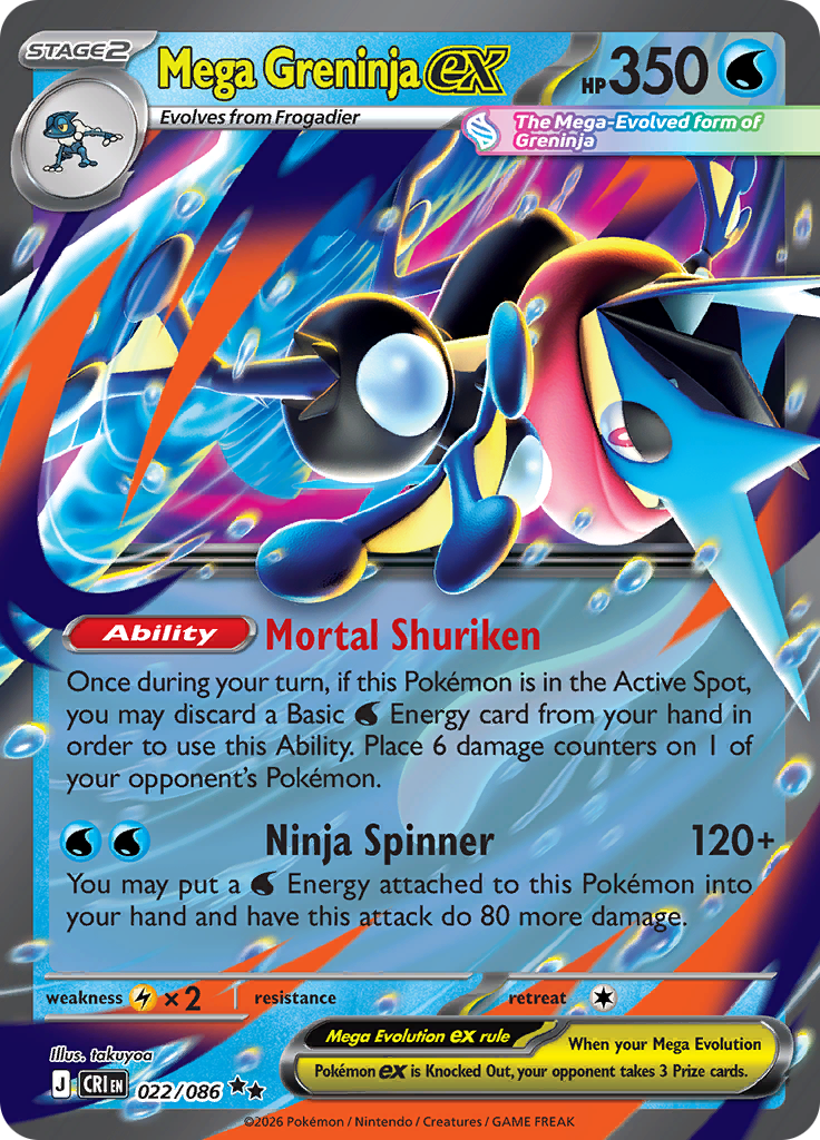 Mega Greninja ex - #022/086 - Pokémon Mega Evolution - Chaos Rising