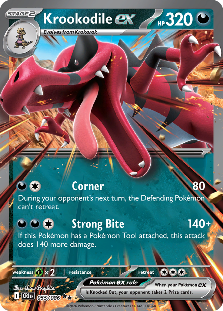 Krookodile ex - #055/086 - Pokémon Mega Evolution - Chaos Rising