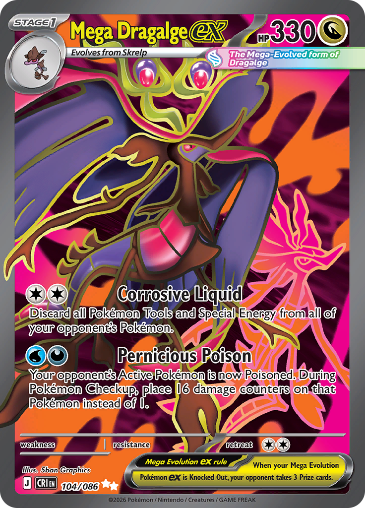 Mega Dragalge ex - #104/086 - Pokémon Mega Evolution - Chaos Rising