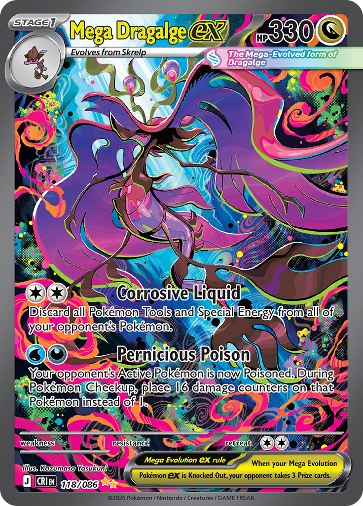 Mega Dragalge ex - #118/086 - Pokémon Mega Evolution - Chaos Rising