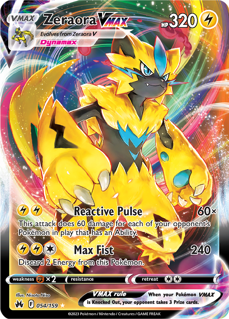 Zeraora VMAX - #54/159 - Pokémon Sword & Shield - Crown Zenith