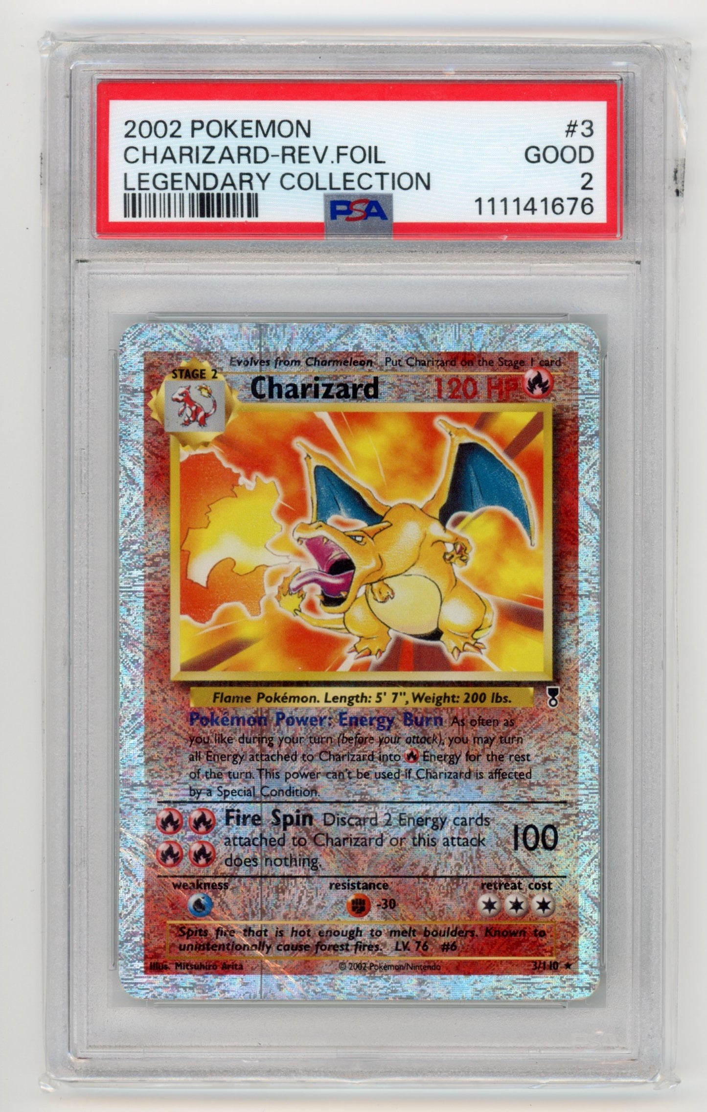 Charizard Reverse Foil - #3 PSA 2 - Pokémon Legendary Collection