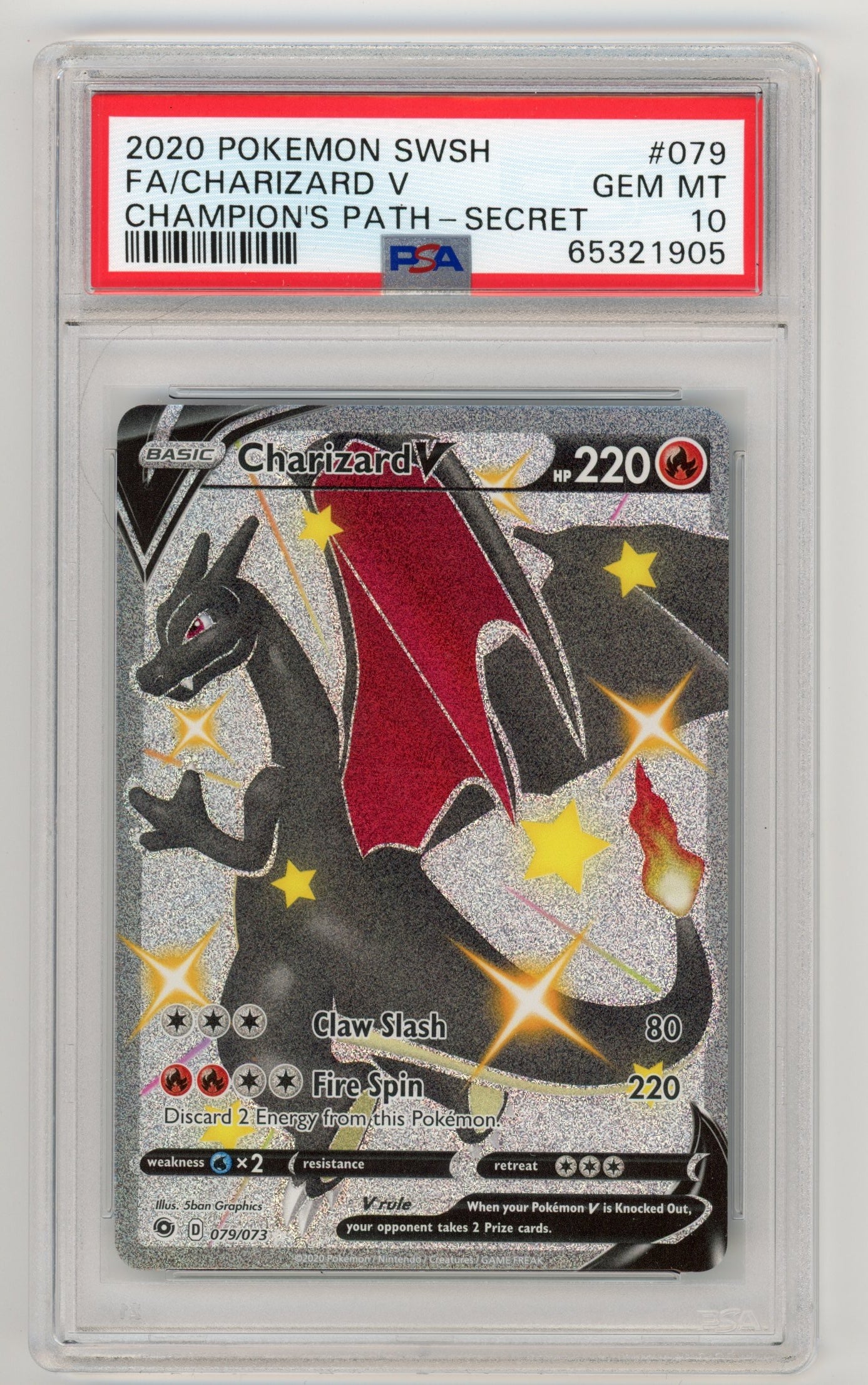 Charizard V- #079/073 PSA 10 - Pokémon Sword & Shield: Champions Path