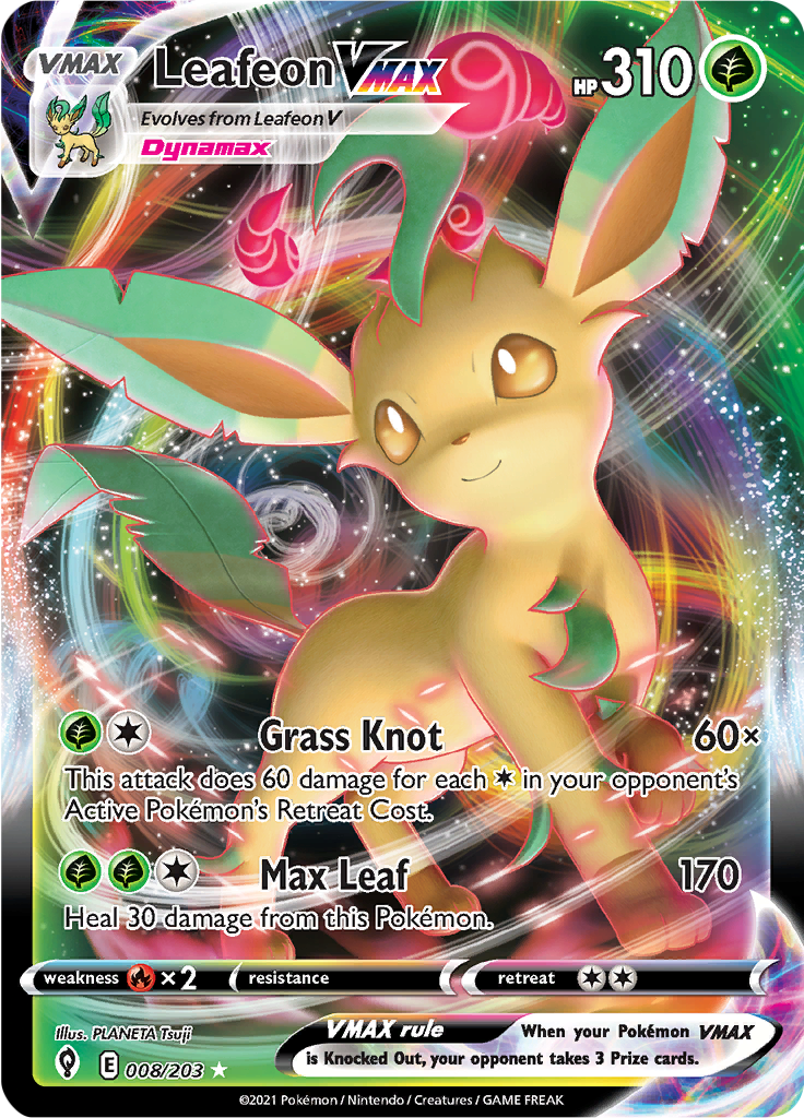 Leafeon VMAX - #8/203 - Pokémon Sword & Shield - Evolving Skies