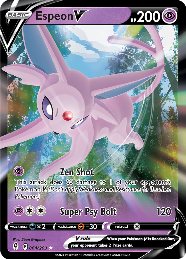 Espeon V - #64/203 - Pokémon Sword & Shield - Evolving Skies