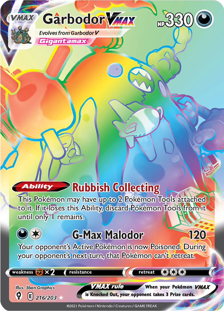 Garbodor VMAX - #216/203 - Pokémon Sword & Shield - Evolving Skies