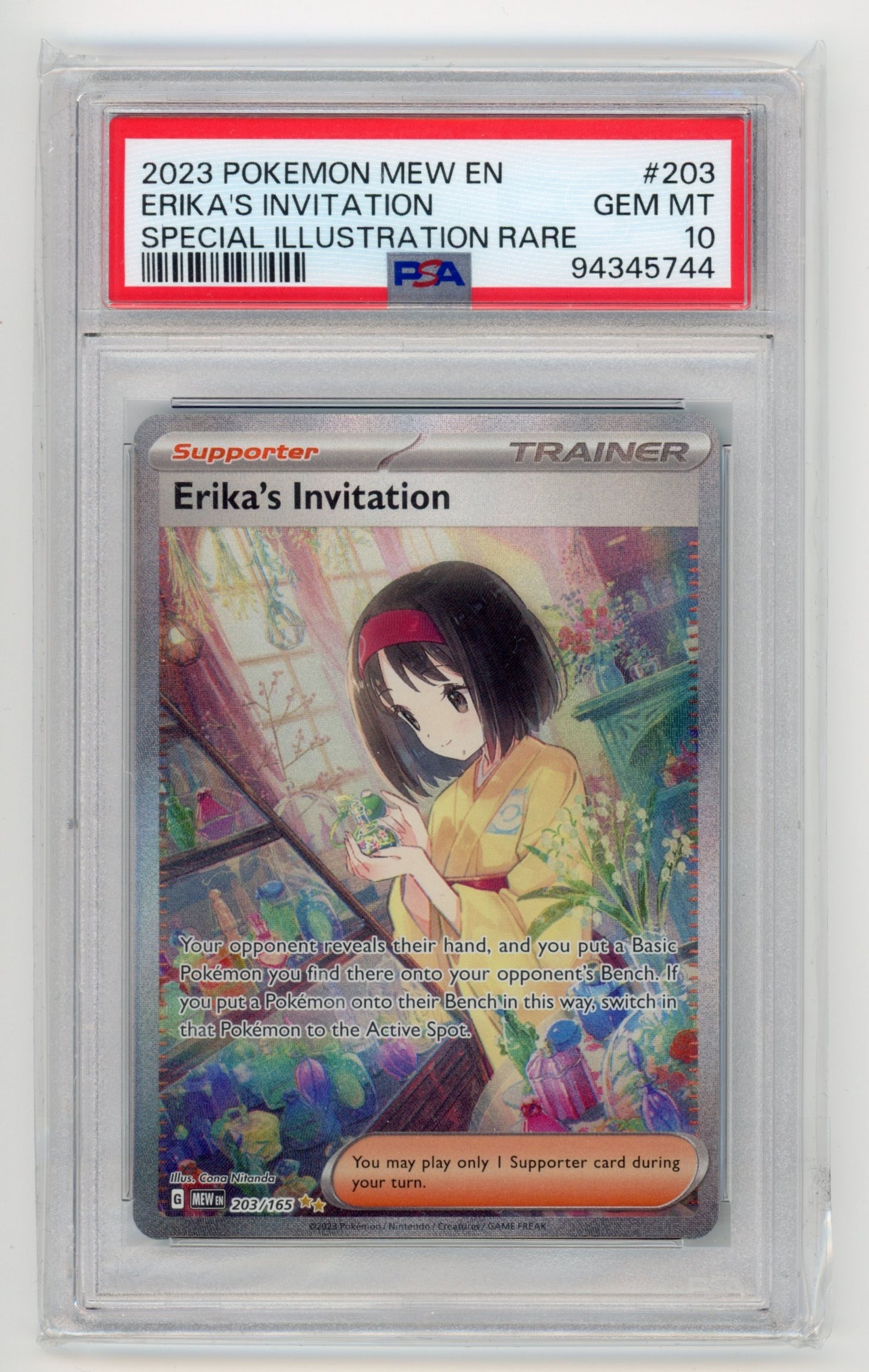 Erika's Invitation - #203/165 PSA 10 - Pokémon Scarlet & Violet - 151