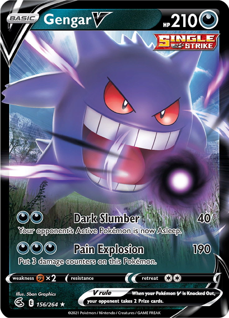 Gengar V - #156/264 - Pokémon Sword & Shield - Fusion Strike