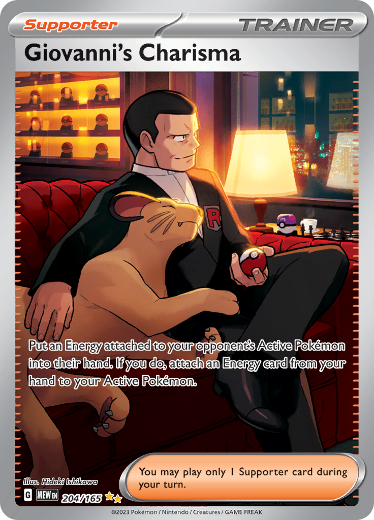 Giovanni's Charisma - #204/165 - Pokémon Scarlet & Violet - 151