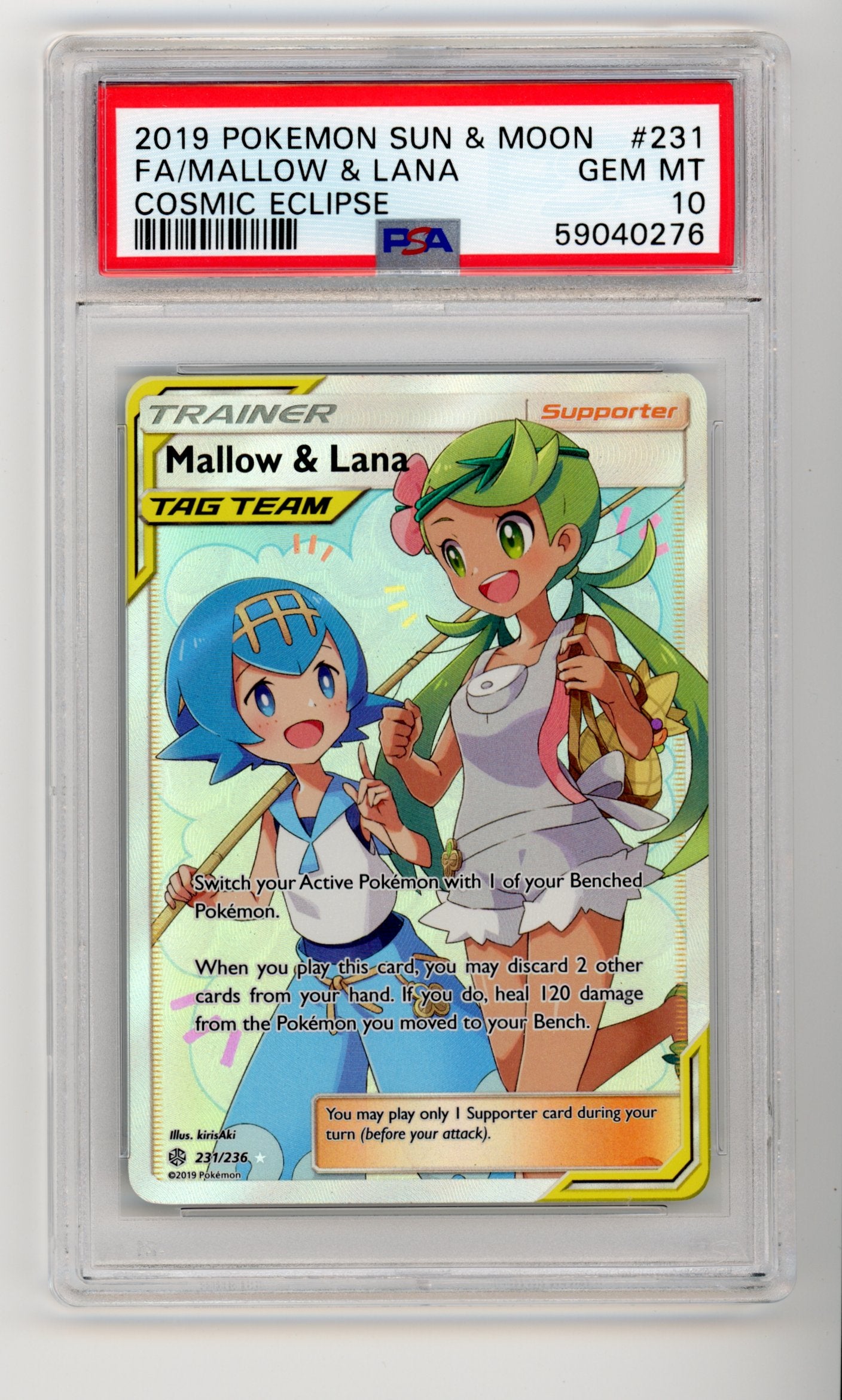 Mallow & Lana - #231/236 PSA 10 - Pokémon Sun & Moon: Cosmic Eclipse