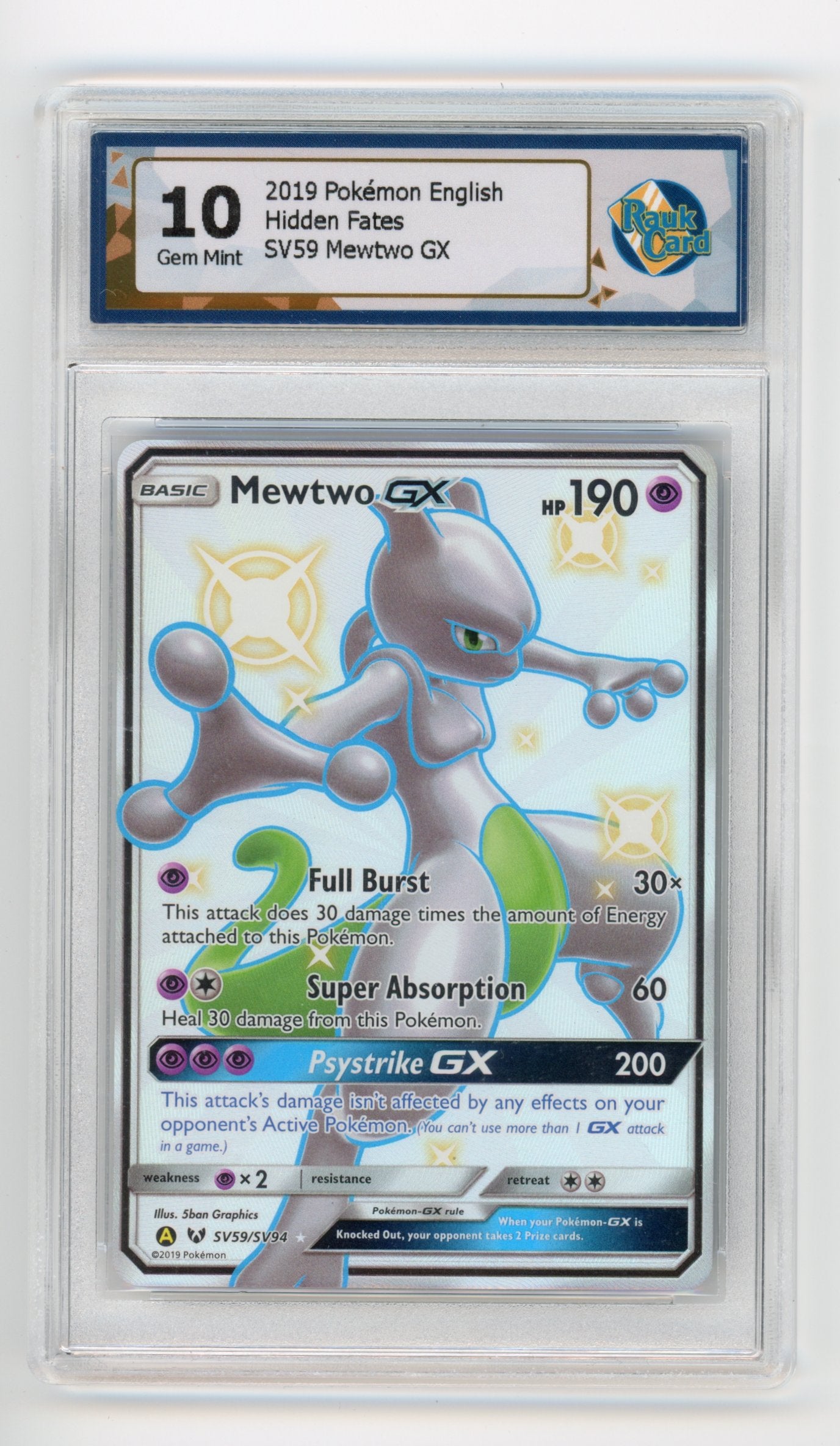 Mewtwo GX - #SV59 RaukCard 10 - Pokémon Sun & Moon: Hidden Fates