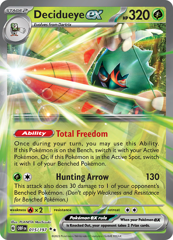 Decidueye ex - #15/197 - Pokémon Scarlet & Violet - Obsidian Flames