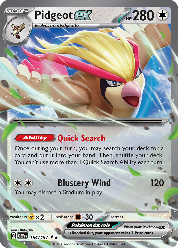 Pidgeot ex - #164/197 - Pokémon Scarlet & Violet - Obsidian Flames
