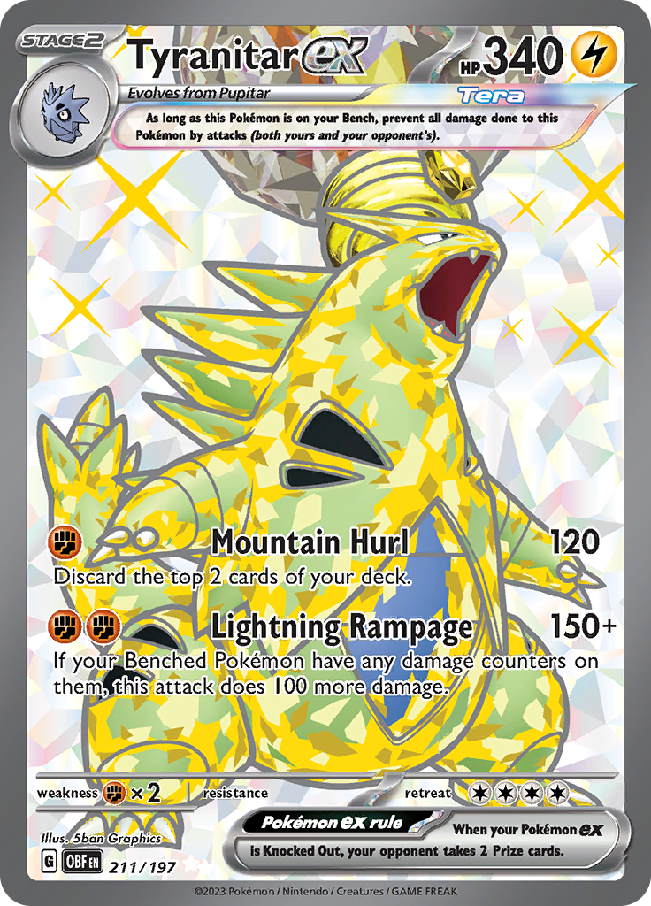 Tyranitar ex - #211/197 - Pokémon Scarlet & Violet - Obsidian Flames
