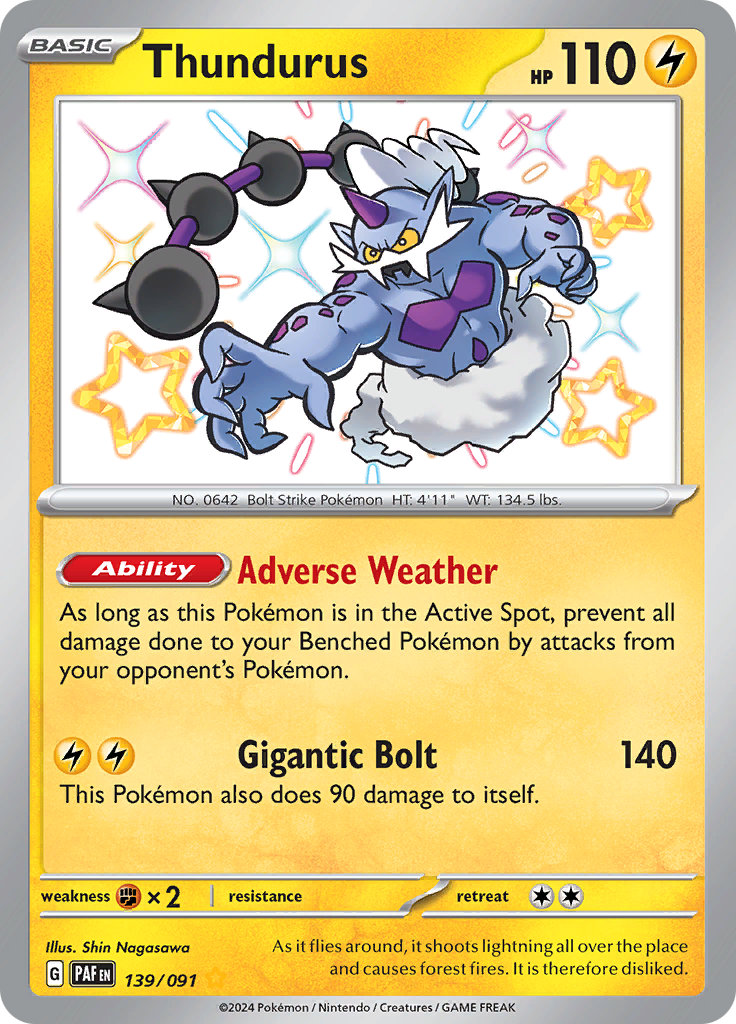 Thundurus - #139/91 - Pokémon Scarlet & Violet - Paldean Fates