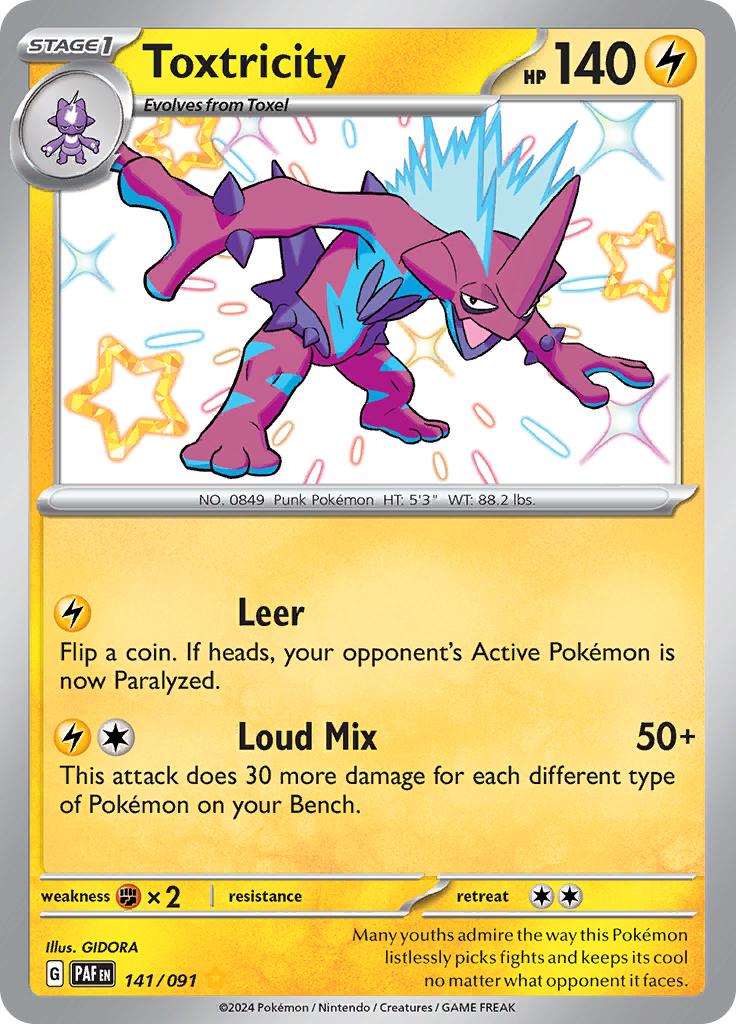 Toxtricity - #141/91 - Pokémon Scarlet & Violet - Paldean Fates