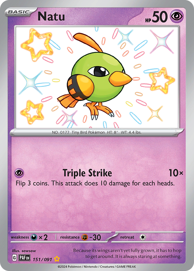 Natu - #151/91 - Pokémon Scarlet & Violet - Paldean Fates