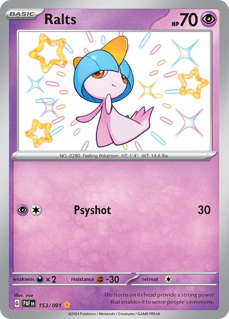 Ralts - #153/91 - Pokémon Scarlet & Violet - Paldean Fates