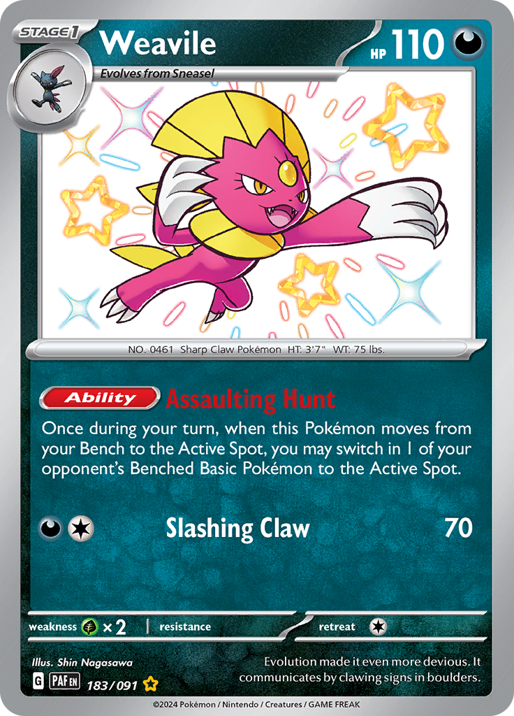 Weavile - #183/91 - Pokémon Scarlet & Violet - Paldean Fates
