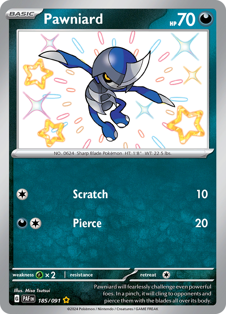 Pawniard - #185/91 - Pokémon Scarlet & Violet - Paldean Fates