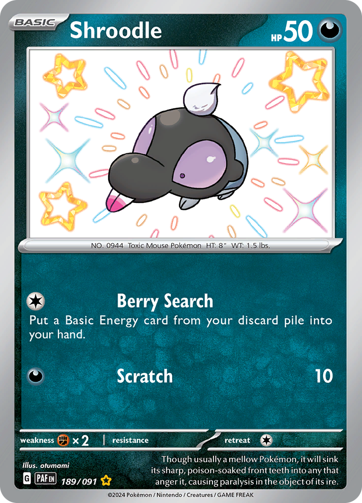 Shroodle - #189/91 - Pokémon Scarlet & Violet - Paldean Fates