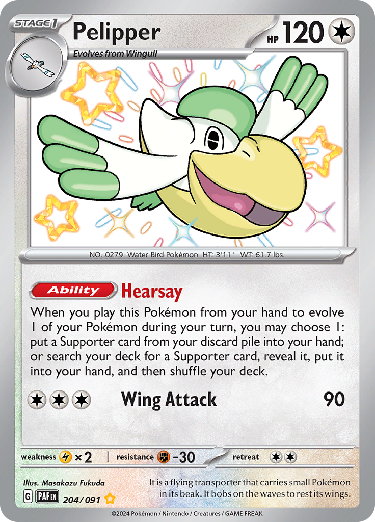 Pelipper - #204/91 - Pokémon Scarlet & Violet - Paldean Fates