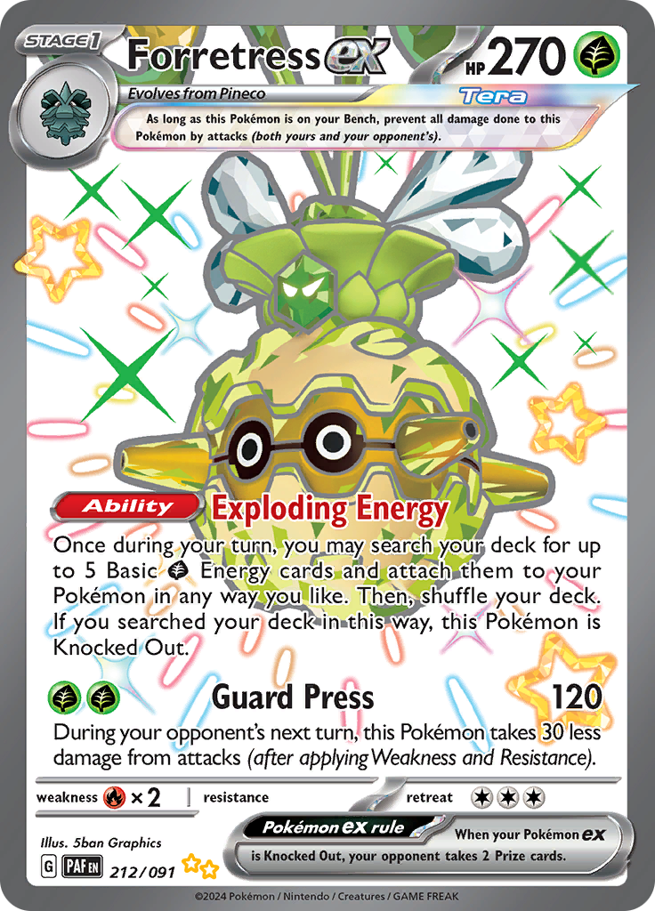 Forretress ex - #212/91 - Pokémon Scarlet & Violet - Paldean Fates