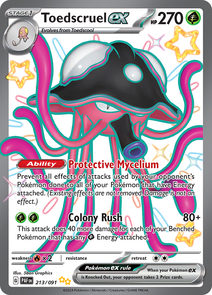 Toedscruel ex - #213/91 - Pokémon Scarlet & Violet - Paldean Fates