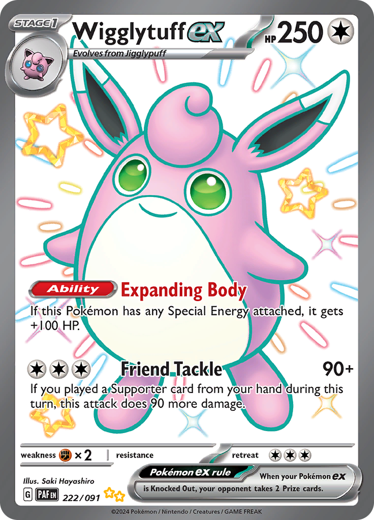 Wigglytuff ex - #222/91 - Pokémon Scarlet & Violet - Paldean Fates