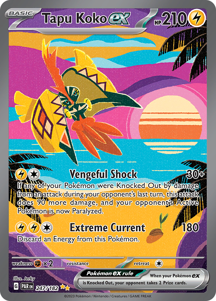 Tapu Koko ex - #247/182 - Pokémon Scarlet & Violet - Paradox Rift