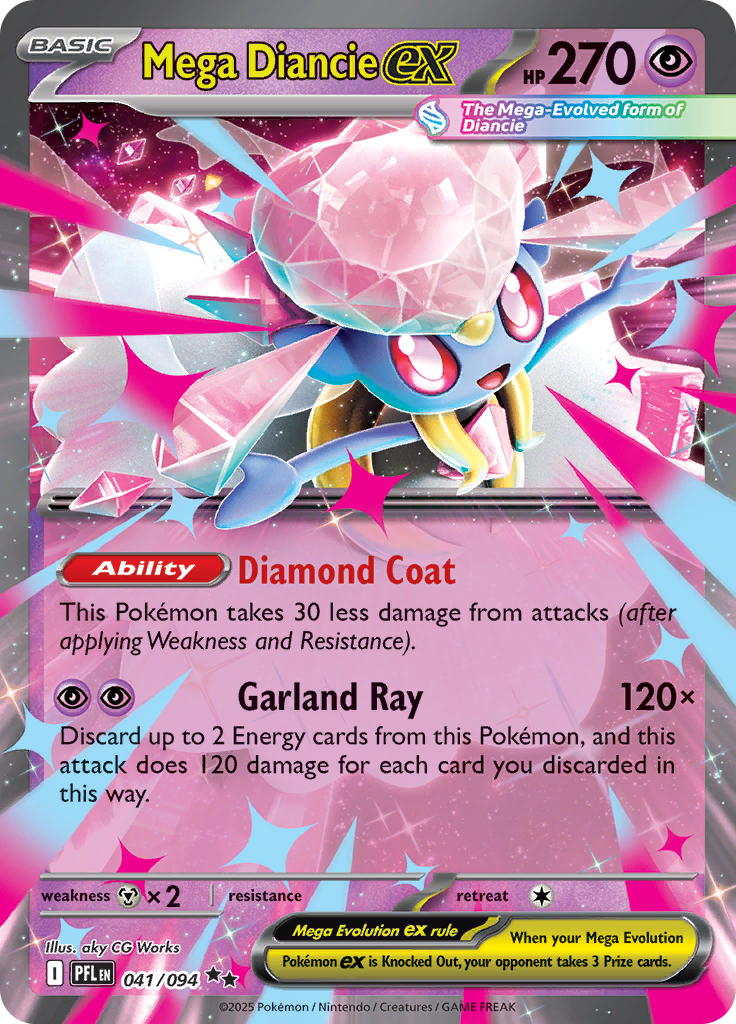 Mega Diancie ex - #041/094 - Pokémon Mega Evolution - Phantasmal Flames