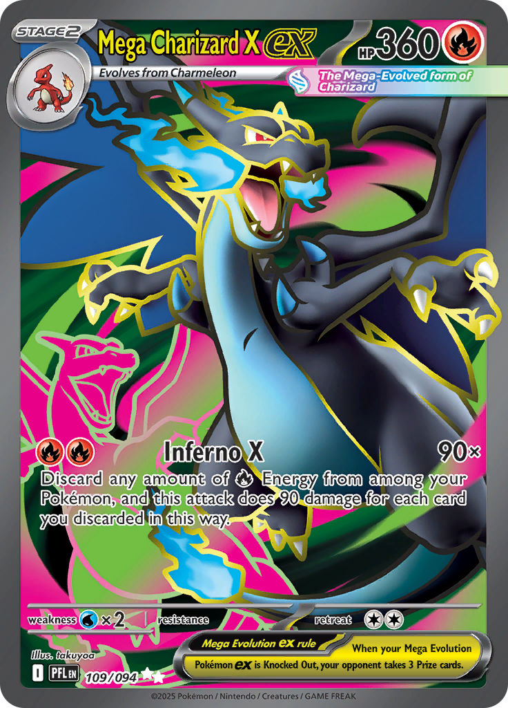 Mega Charizard X ex - #109/094 - Pokémon Mega Evolution - Phantasmal Flames