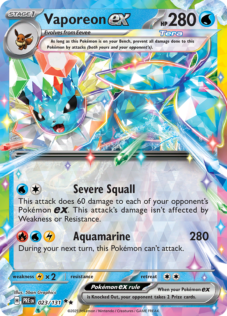 Vaporeon ex - #23/131 - Pokémon Scarlet & Violet - Prismatic Evolution