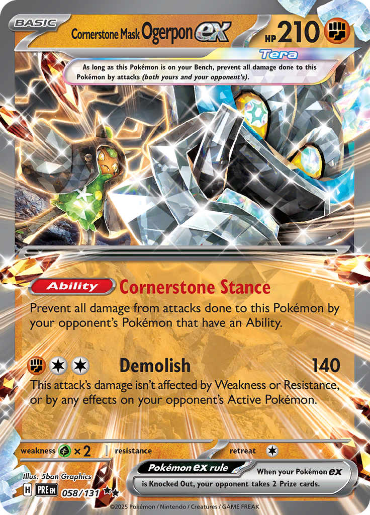Cornerstone Mask Ogerpon ex - #58/131 - Pokémon Scarlet & Violet - Prismatic Evolution