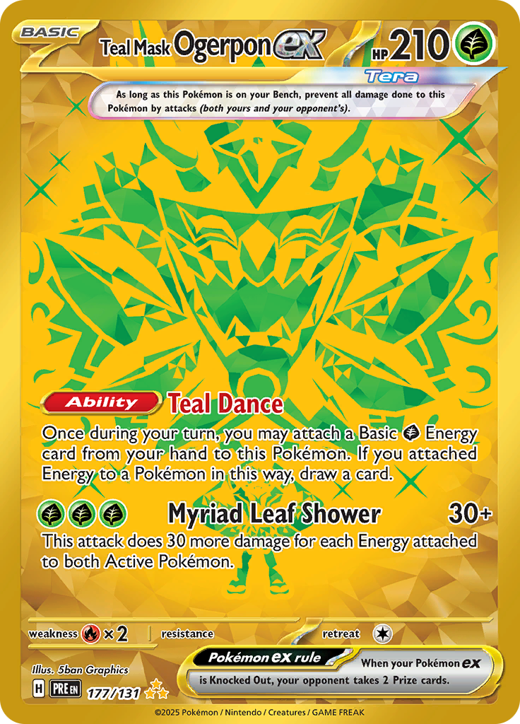 Teal Mask Ogerpon ex - #177/131 - Pokémon Scarlet & Violet - Prismatic Evolution