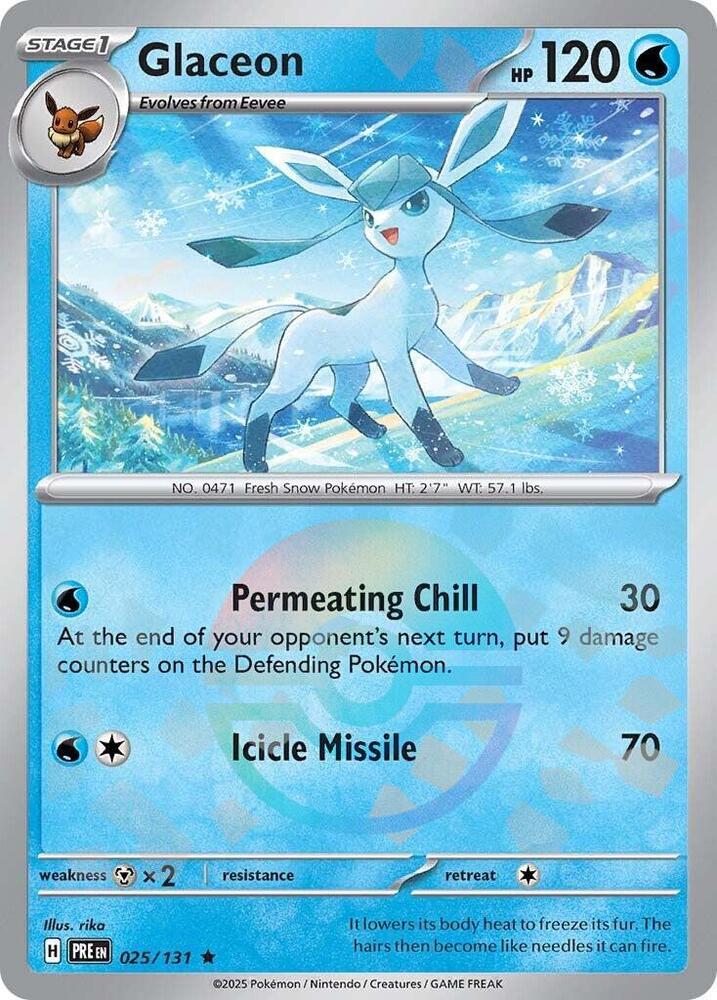 Glaceon Pokeball - #25/131 - Pokémon Scarlet & Violet - Prismatic Evolution