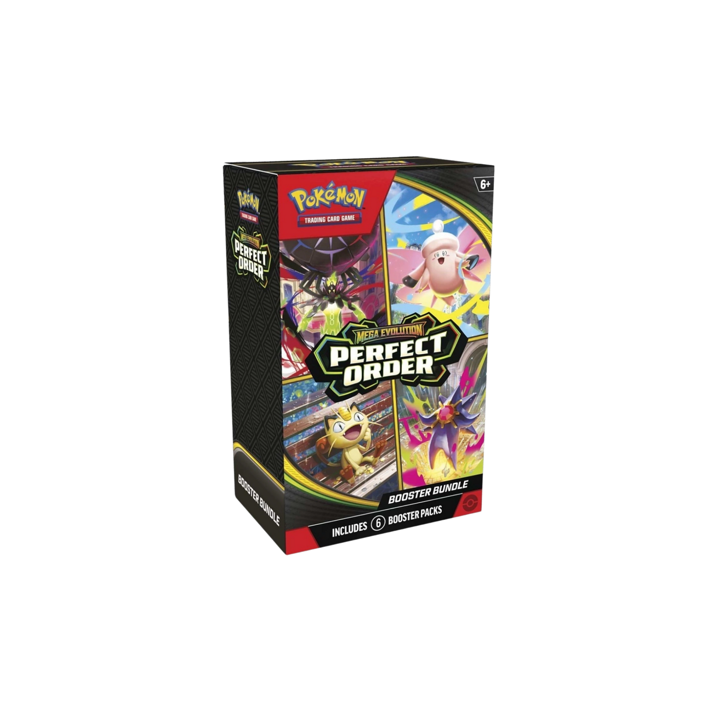Pokémon Mega Evolution Perfect Order Booster Bundle med 6 booster packs från Pokémon TCG.
